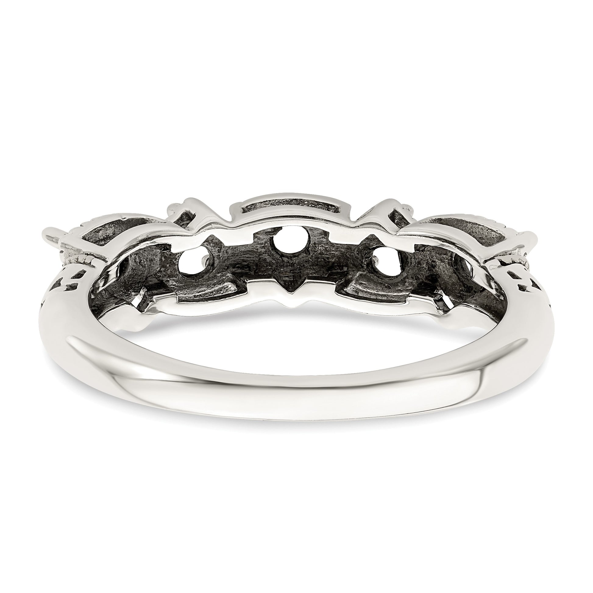 Sterling Silver Antiqued w/14k 5-stone Mother's Ring Mounting