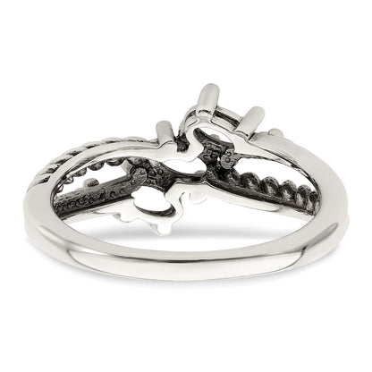 Sterling Silver Antiqued w/14k 3-stone Mother's Ring Mounting