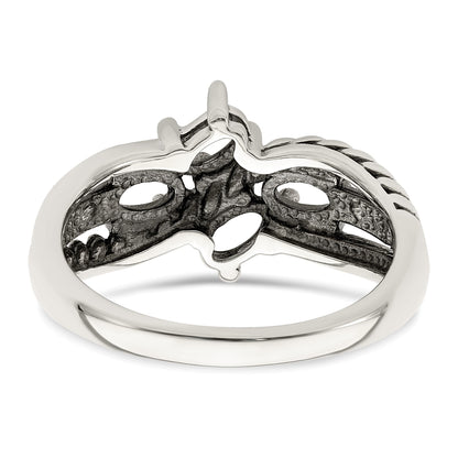 Sterling Silver Antiqued w/14k 4-stone Mother's Ring Mounting