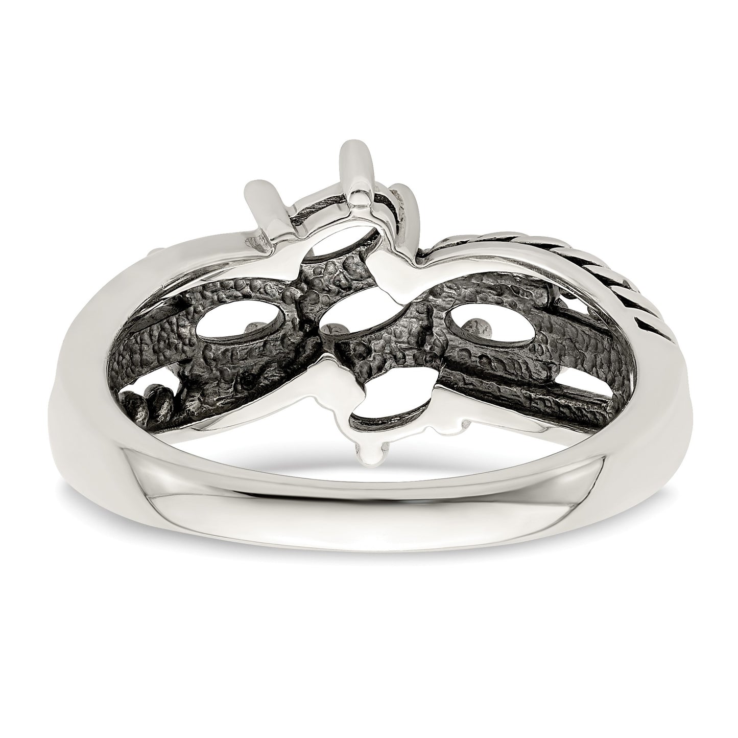 Sterling Silver Antiqued w/14k 5-stone Mother's Ring Mounting