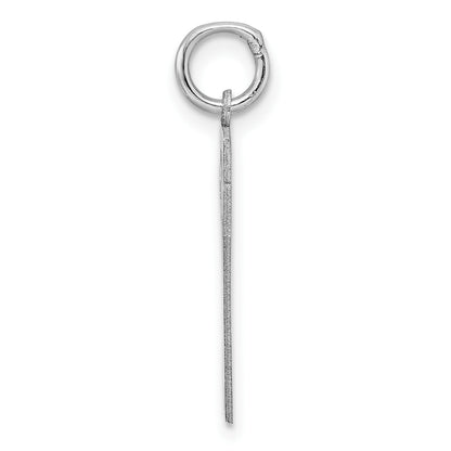Sterling/Silver Rhodium-plated Polished Number 17 Charm