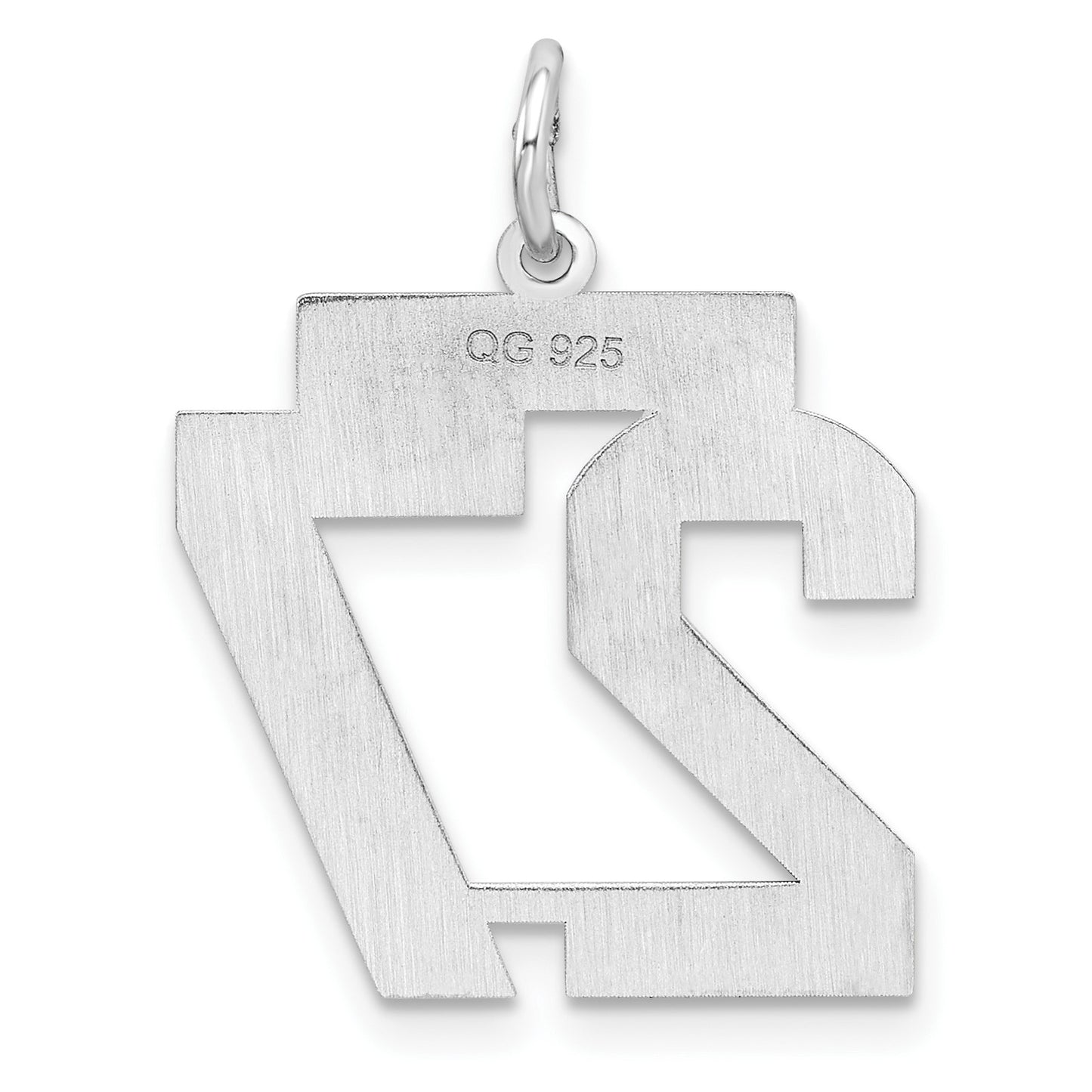 Sterling/Silver Rhodium-plated Polished Number 27 Charm