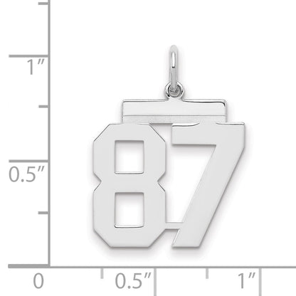 Sterling/Silver Rhodium-plated Polished Number 87 Charm