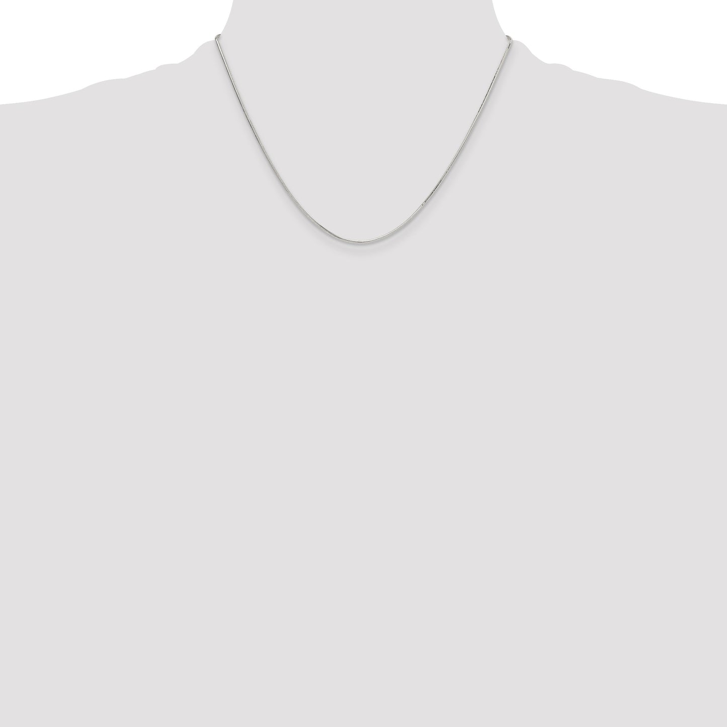 Sterling Silver Polished 1mm Octagonal Snake Chain
