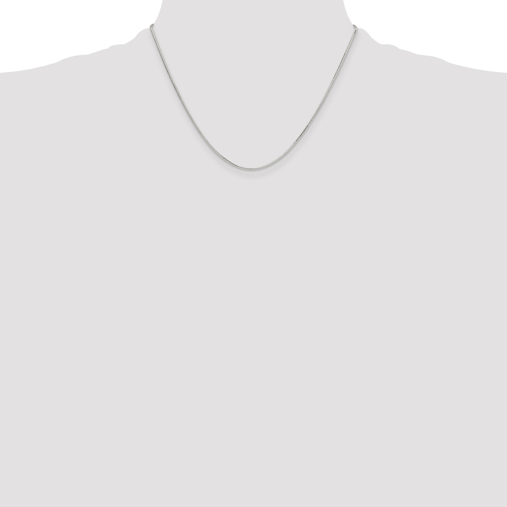Sterling Silver Polished 1mm Octagonal Snake Chain
