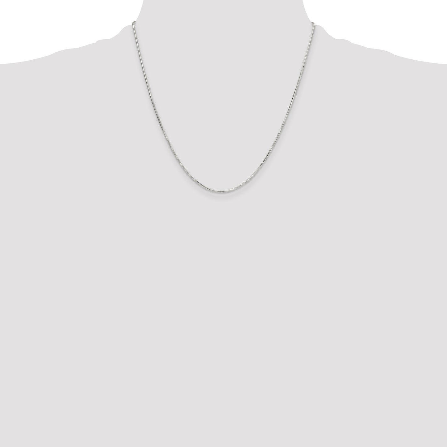 Sterling Silver Polished 1mm Octagonal Snake Chain