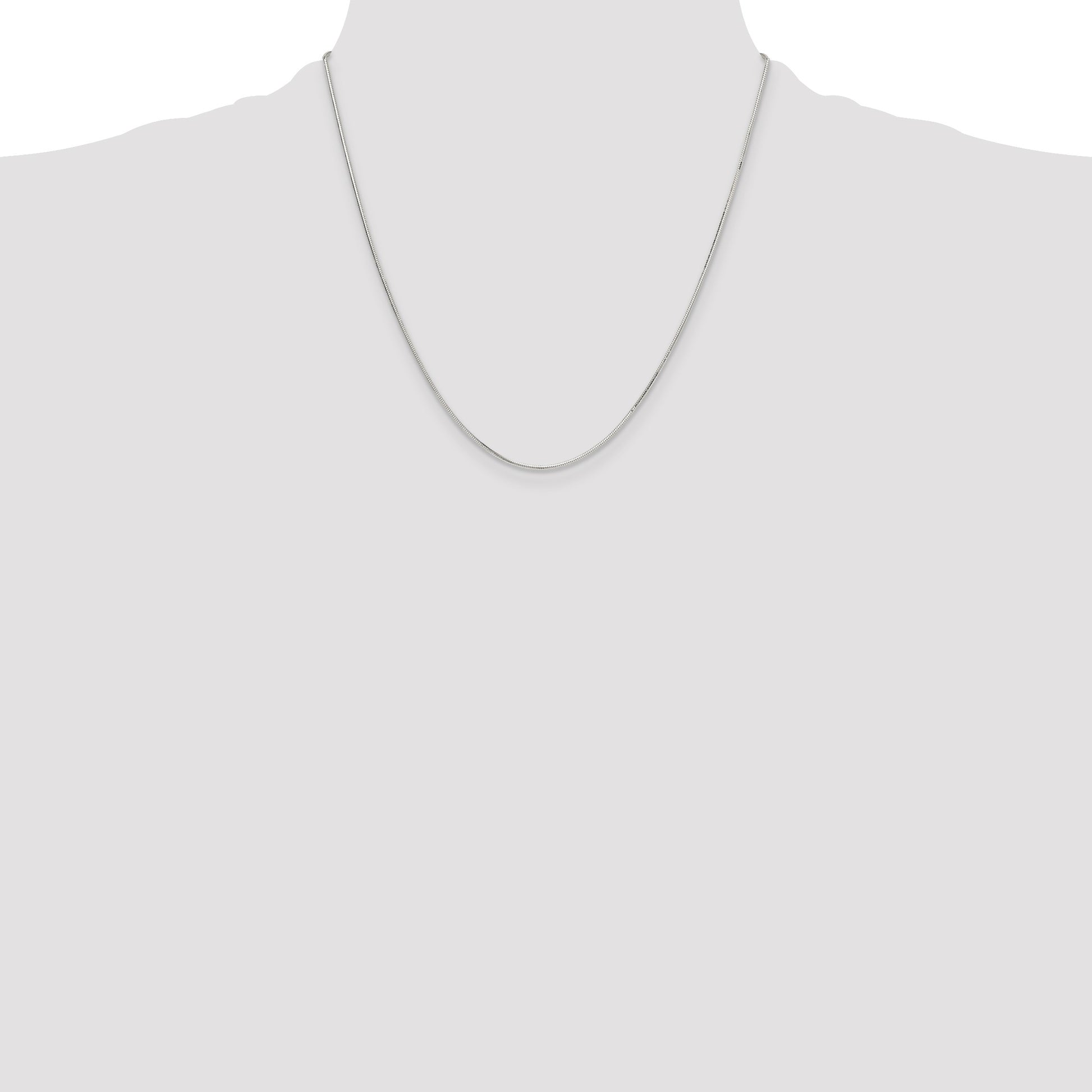 Sterling Silver Polished 1mm Octagonal Snake Chain