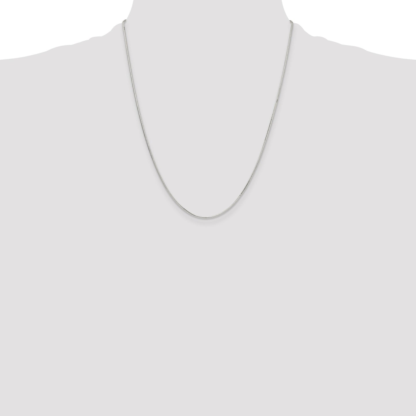 Sterling Silver Polished 1mm Octagonal Snake Chain
