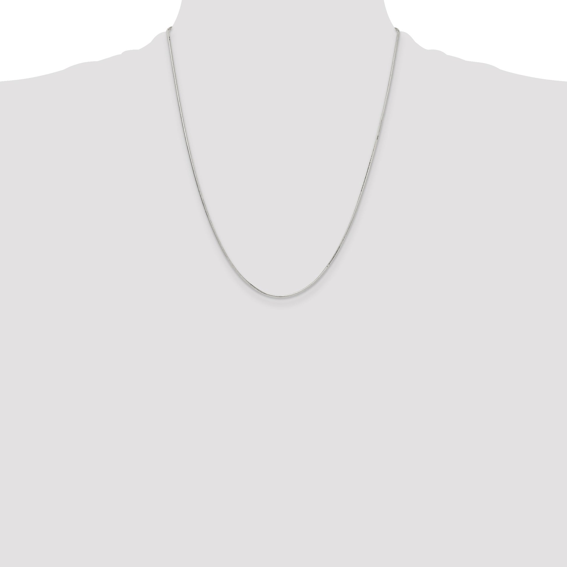 Sterling Silver Polished 1mm Octagonal Snake Chain