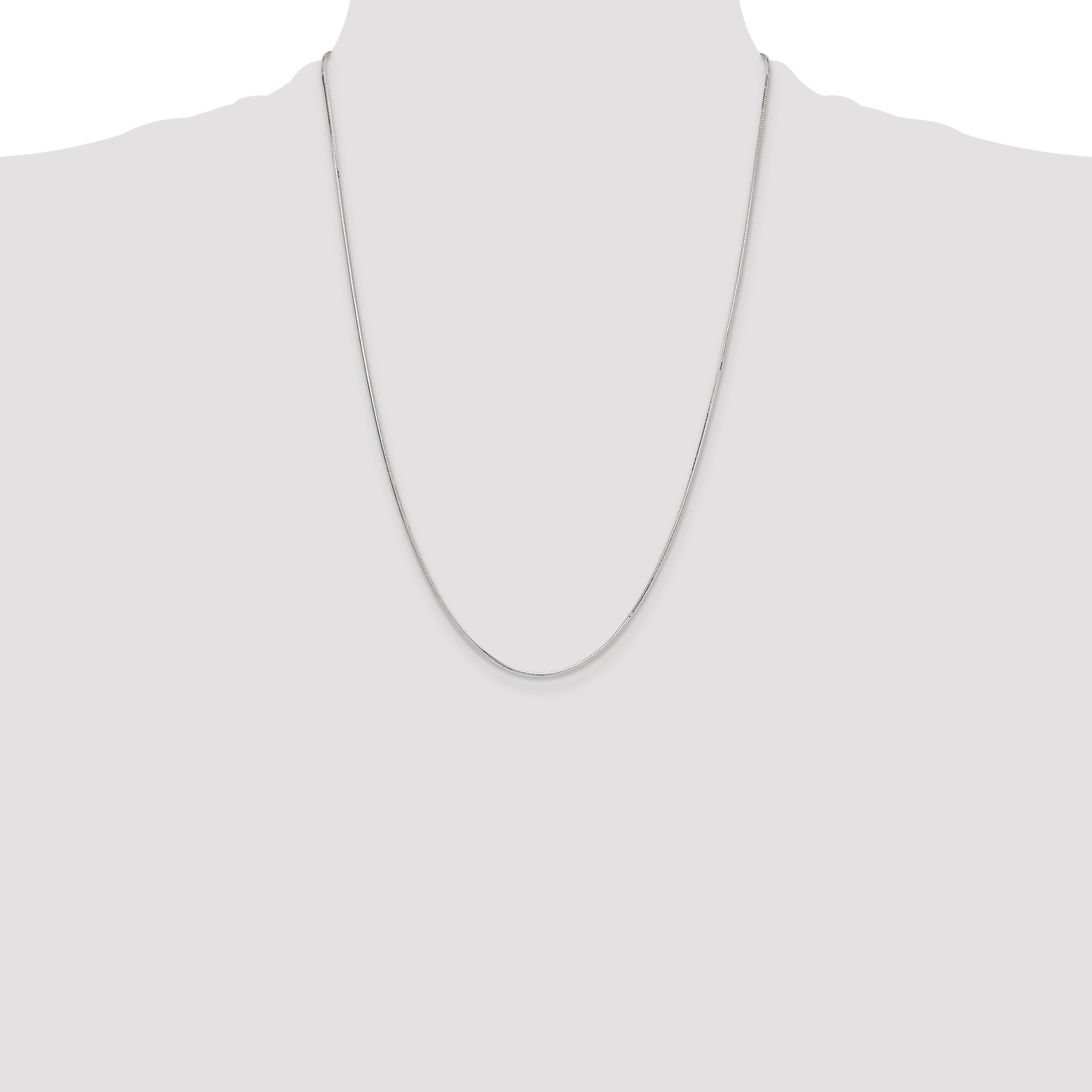 Sterling Silver Polished 1mm Octagonal Snake Chain