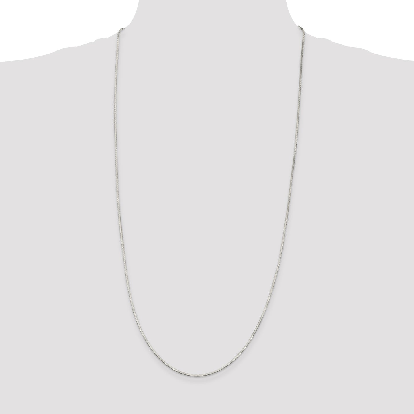 Sterling Silver 1.35mm Octagonal Snake Chain