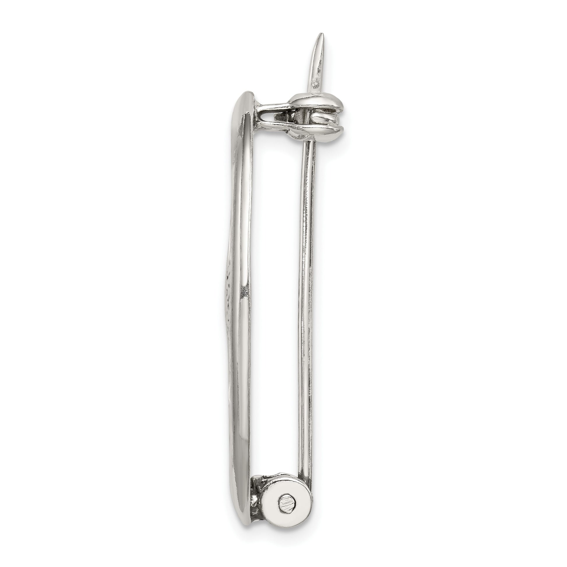 Sterling Silver Antiqued Claddagh Pin