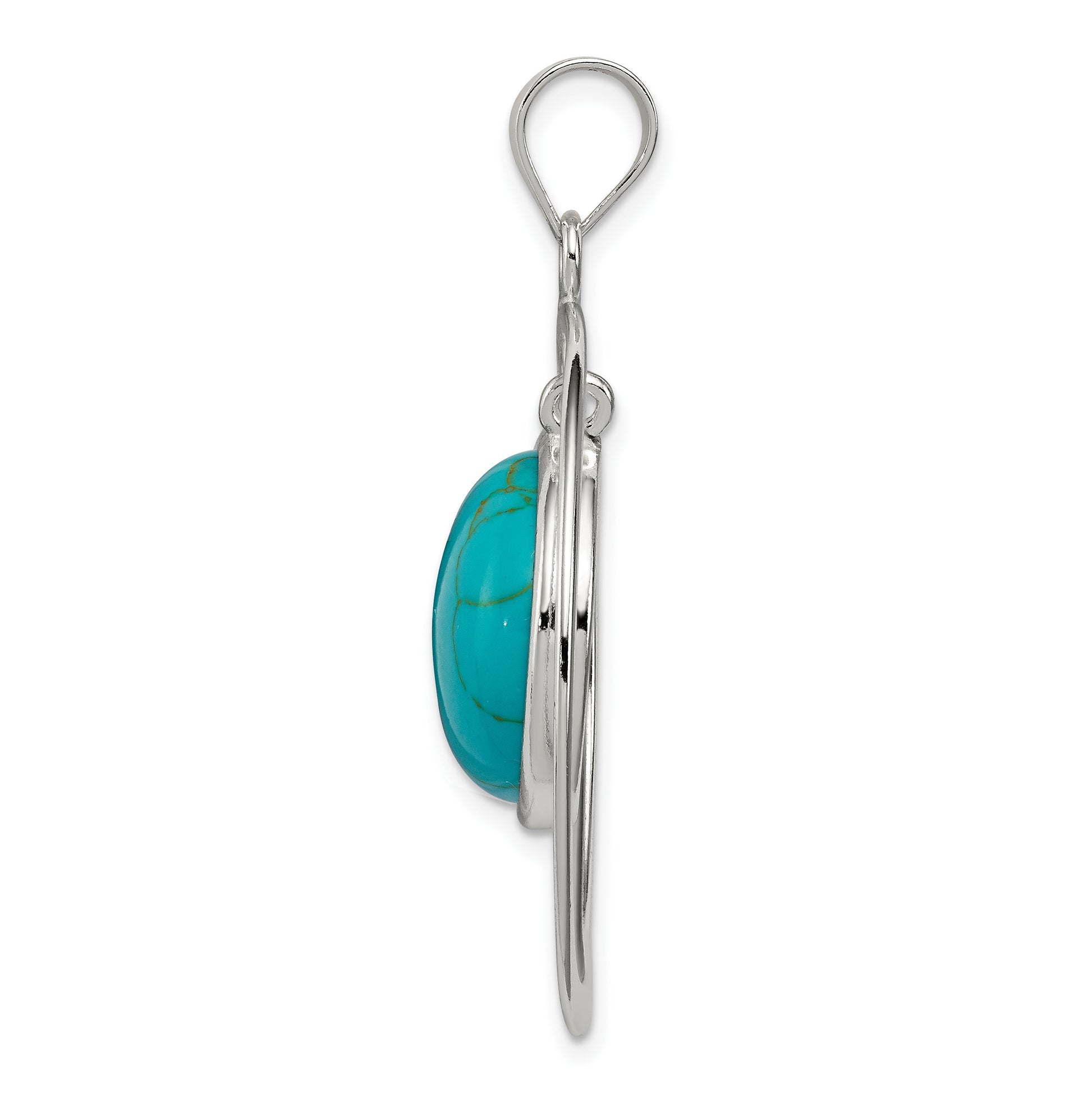 Sterling Silver Circle Turquoise Pendant