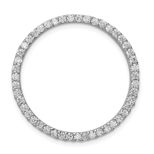 Sterling Silver Rhodium-platedCZ Chain Slide Pendant