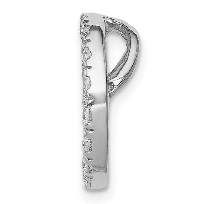 Sterling Silver Rhodium-platedCZ Chain Slide Pendant