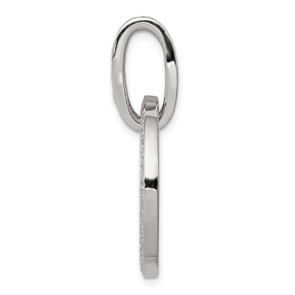 Sterling Silver Rhodium-plated CZ Circle Pendant