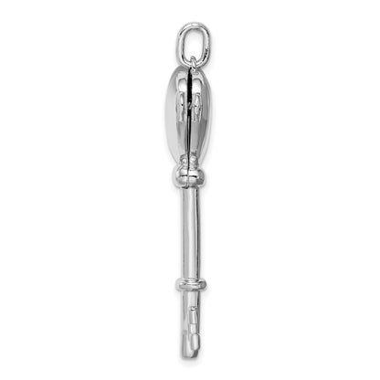 Sterling Silver Rhodium-plated Locket Key Pendant