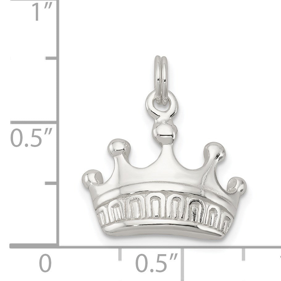 Sterling Silver Polished Crown Charm