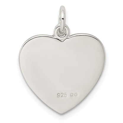 Sterling Silver Stellux Pink Awareness Ribbon w/ Heart Pendant