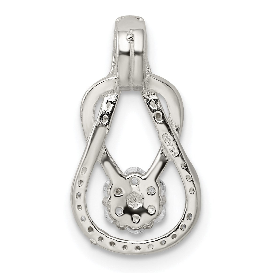 Sterling Silver CZ & Teardrop Pendant