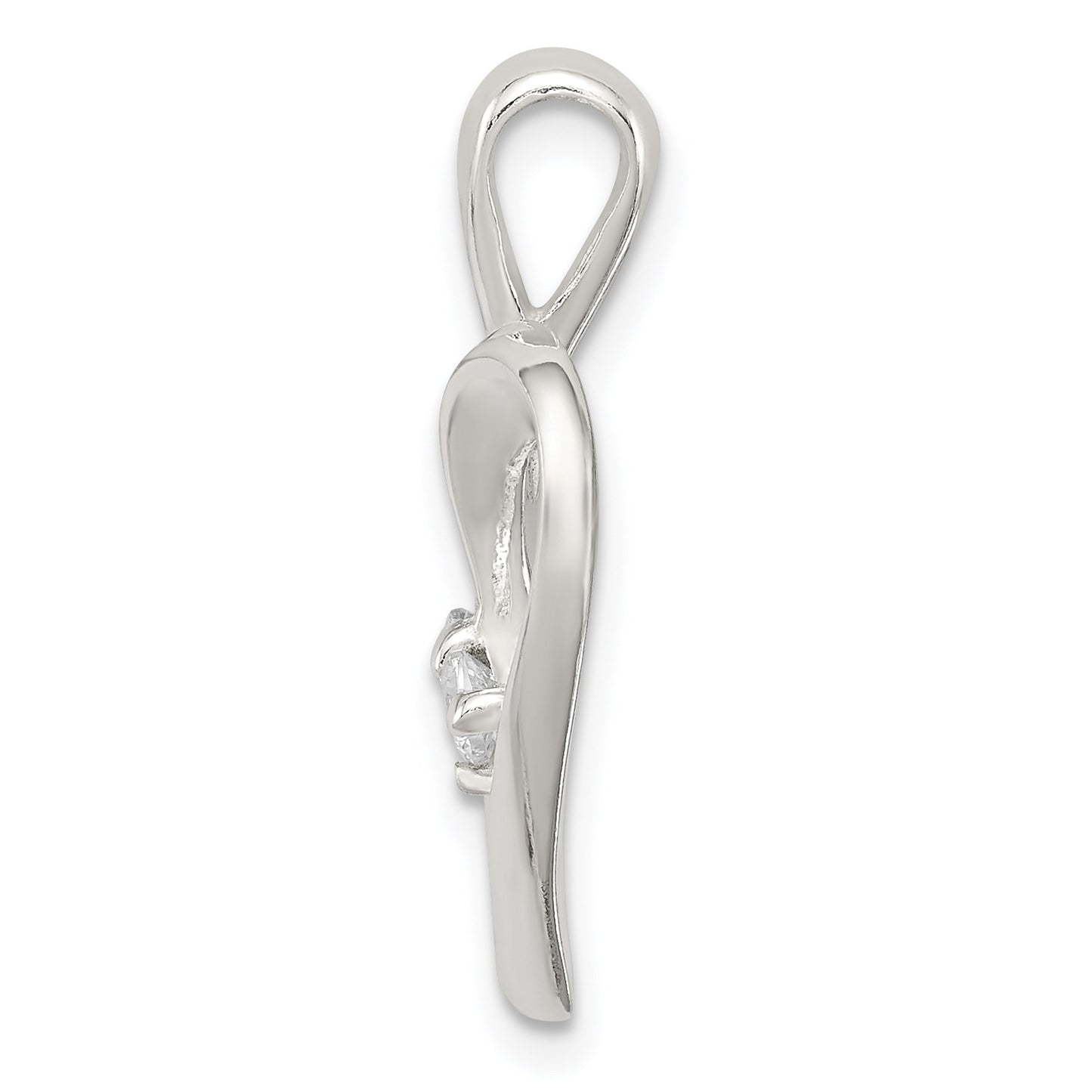 Sterling Silver CZ & Heart Pendant