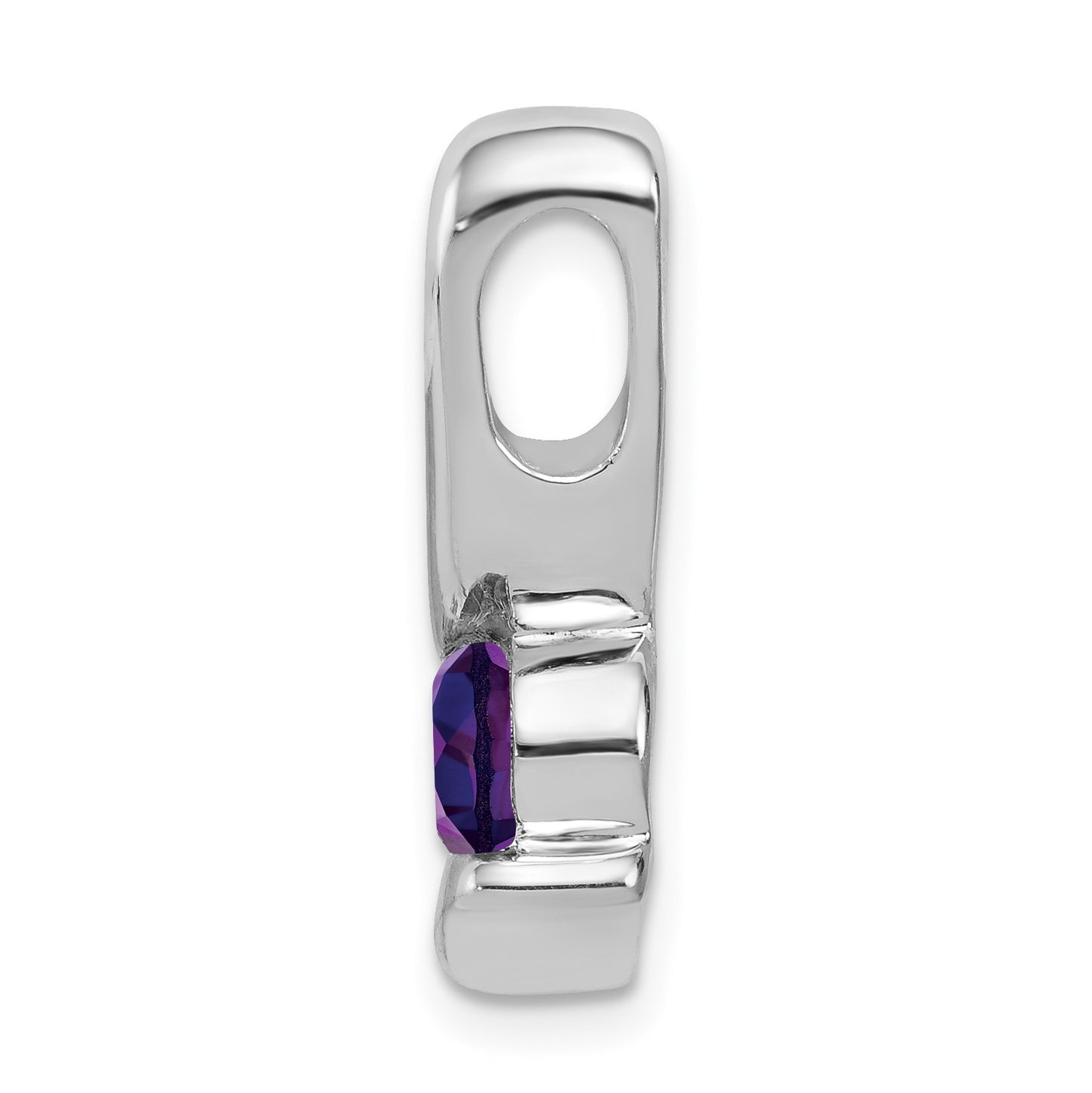 Sterling Silver Rhodium-plated Amethyst Pendant