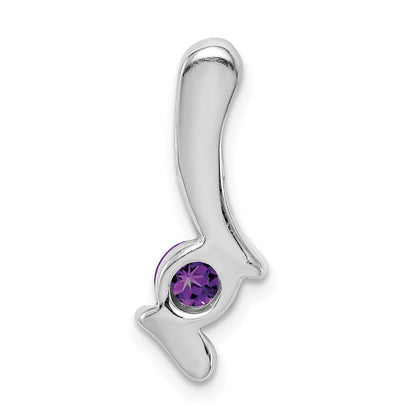 Sterling Silver Rhodium-plated Amethyst Pendant