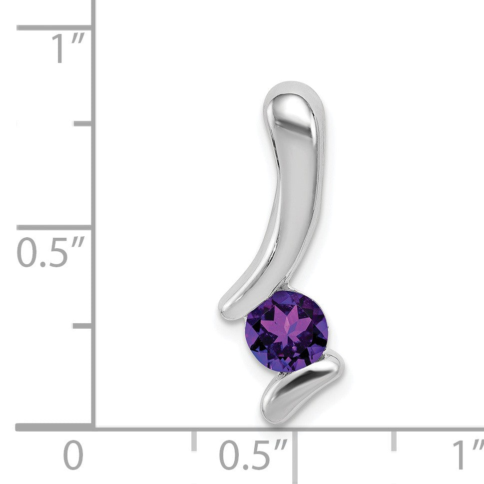 Sterling Silver Rhodium-plated Amethyst Pendant