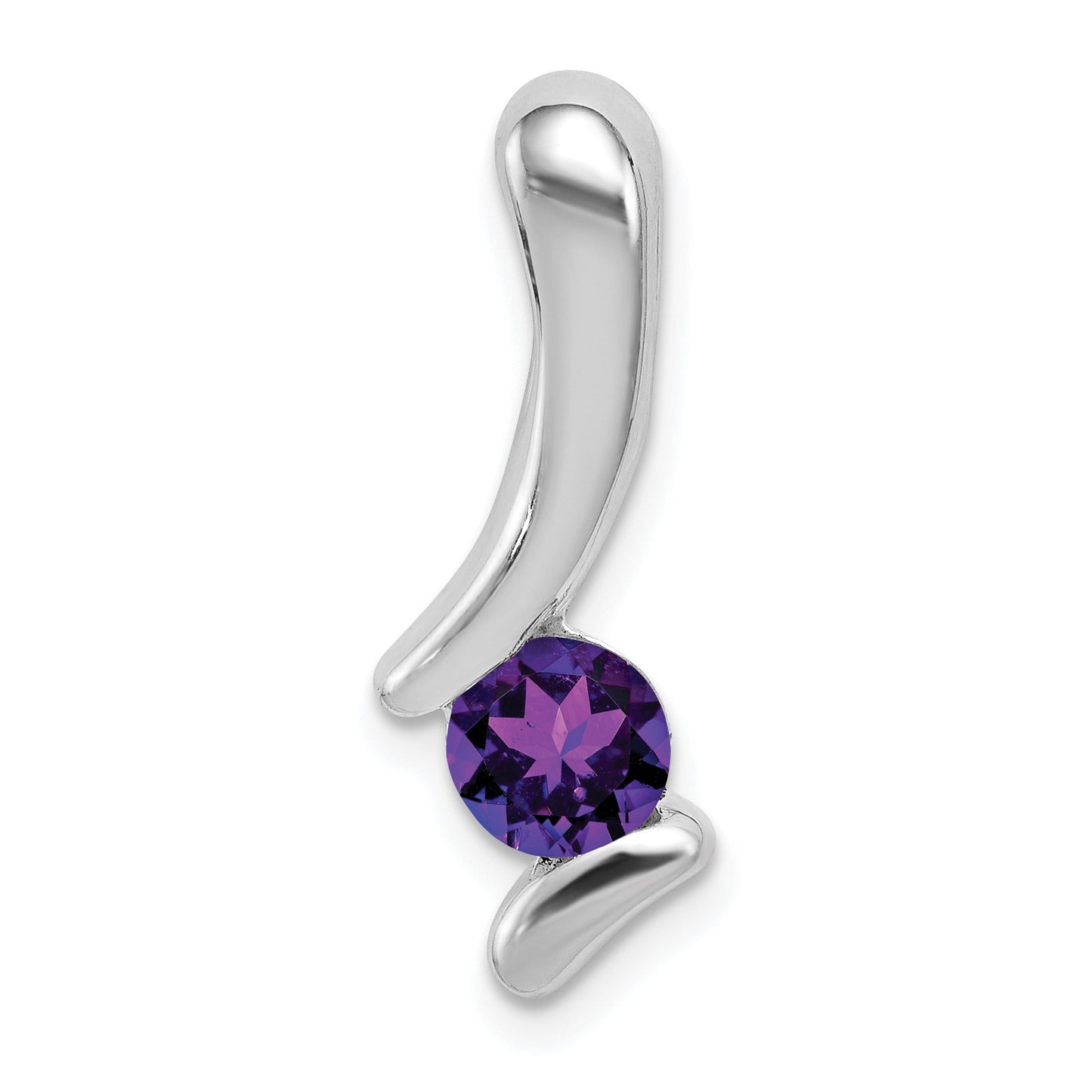 Sterling Silver Rhodium-plated Amethyst Pendant