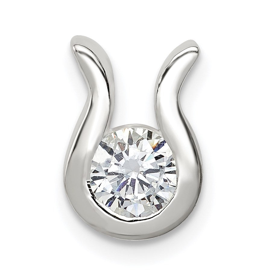 Sterling Silver CZ Chain Slide