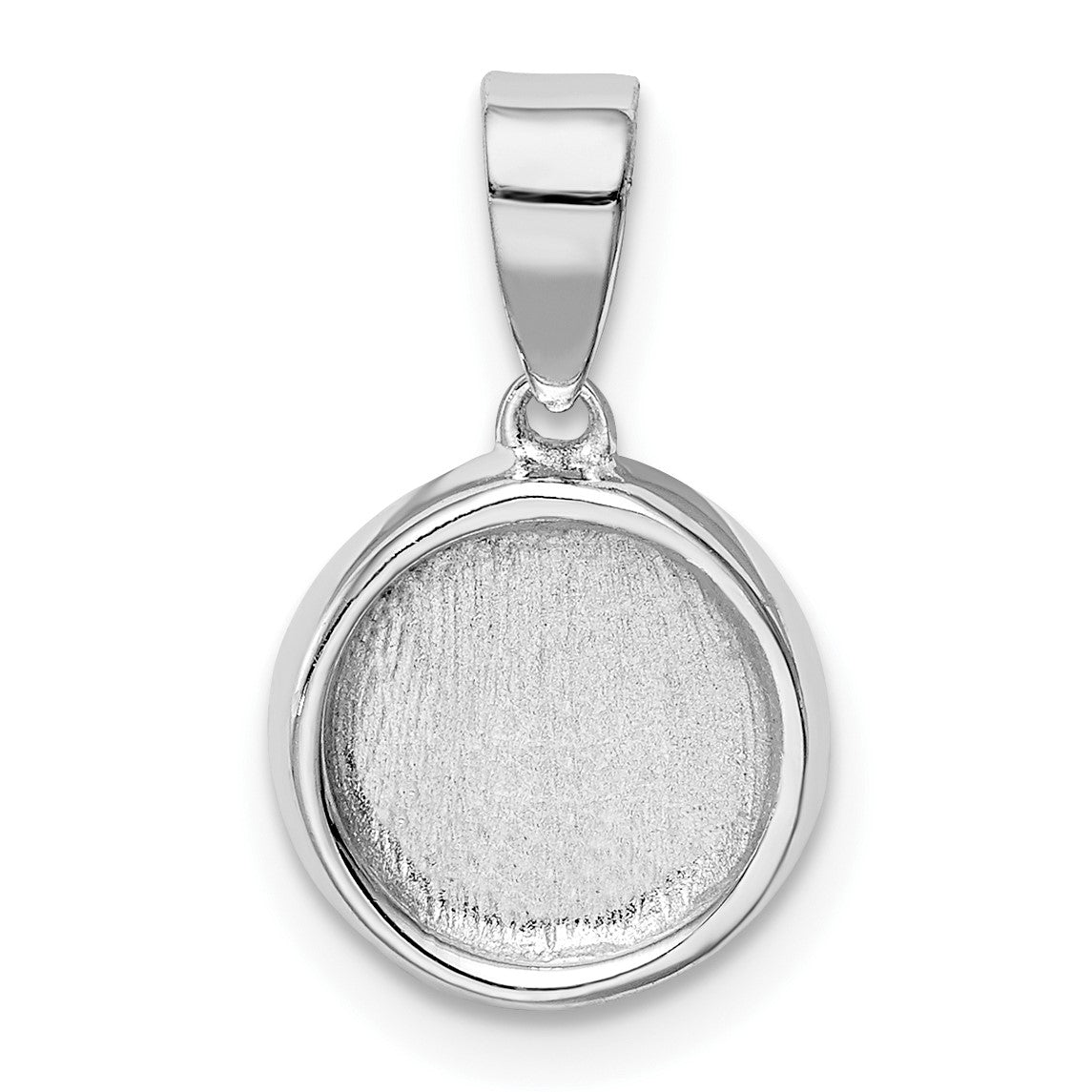 Sterling Silver Rhod-plated Lab Created Opal  Round Pendant