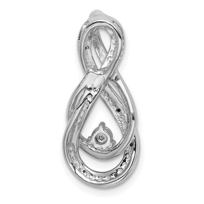 Sterling Silver Rhodium Diam. Infinity Symbol Slide Pendant