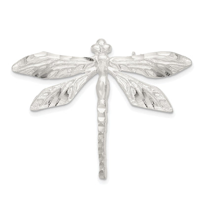 Sterling Silver Satin Finish Diamond Cut Dragon Fly Pin
