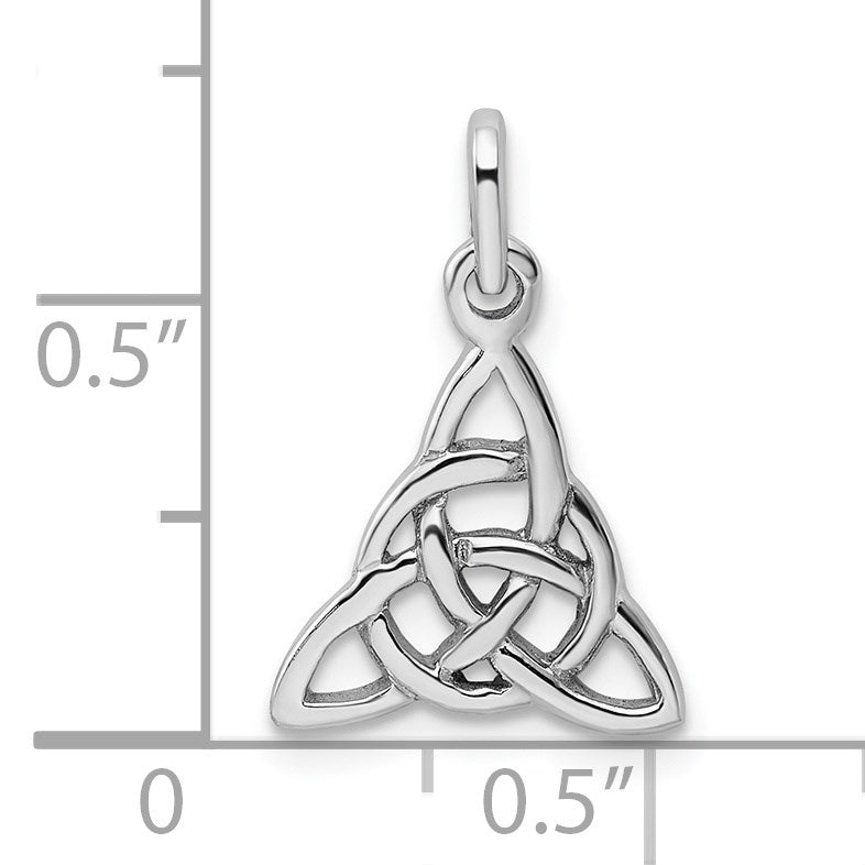 Sterling Silver Rhodium-plated Polished Trinity Knot Pendant