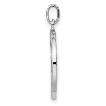 Sterling Silver Rhodium-plated Polished Bird and Flowers Pendant
