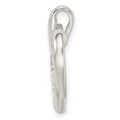 Sterling Silver Polished w/CZ Heart Slide