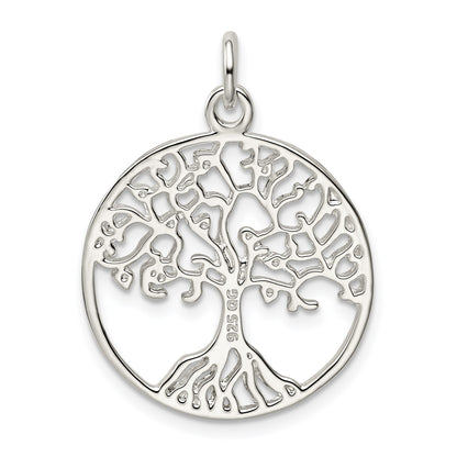 Sterling Silver Polished Tree of Life Pendant