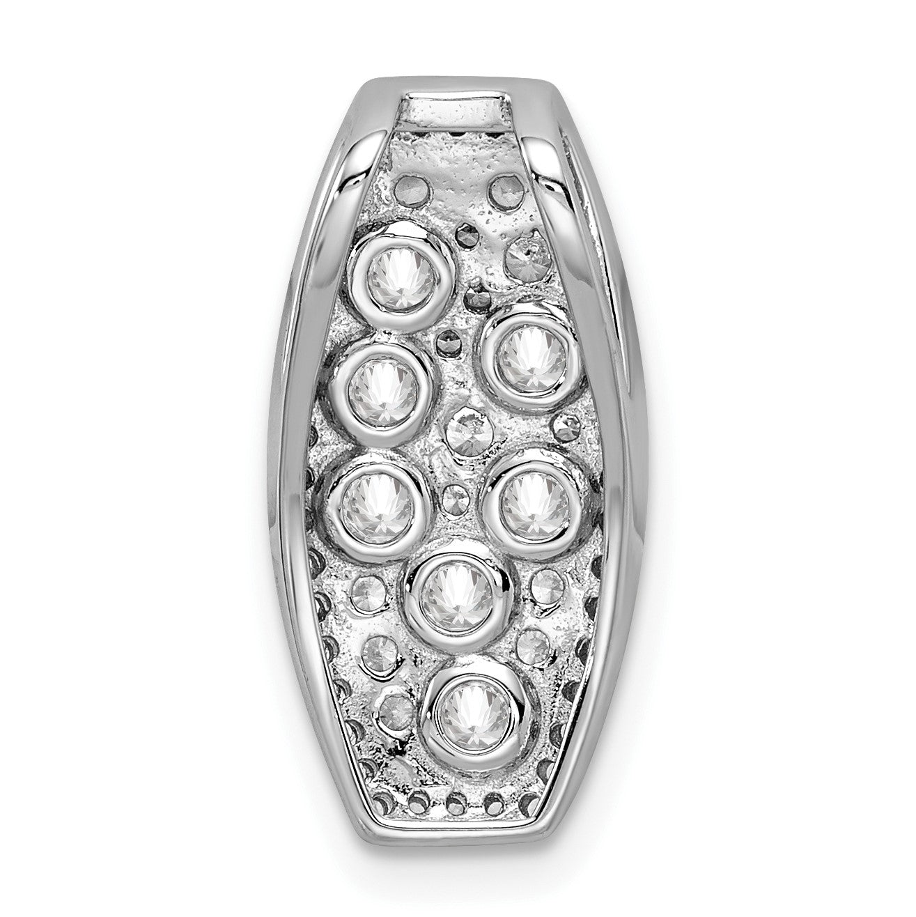 Sterling Silver Rhodium-plated CZ Slide