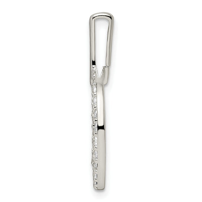 Sterling Silver Polished CZ Circle Pendant