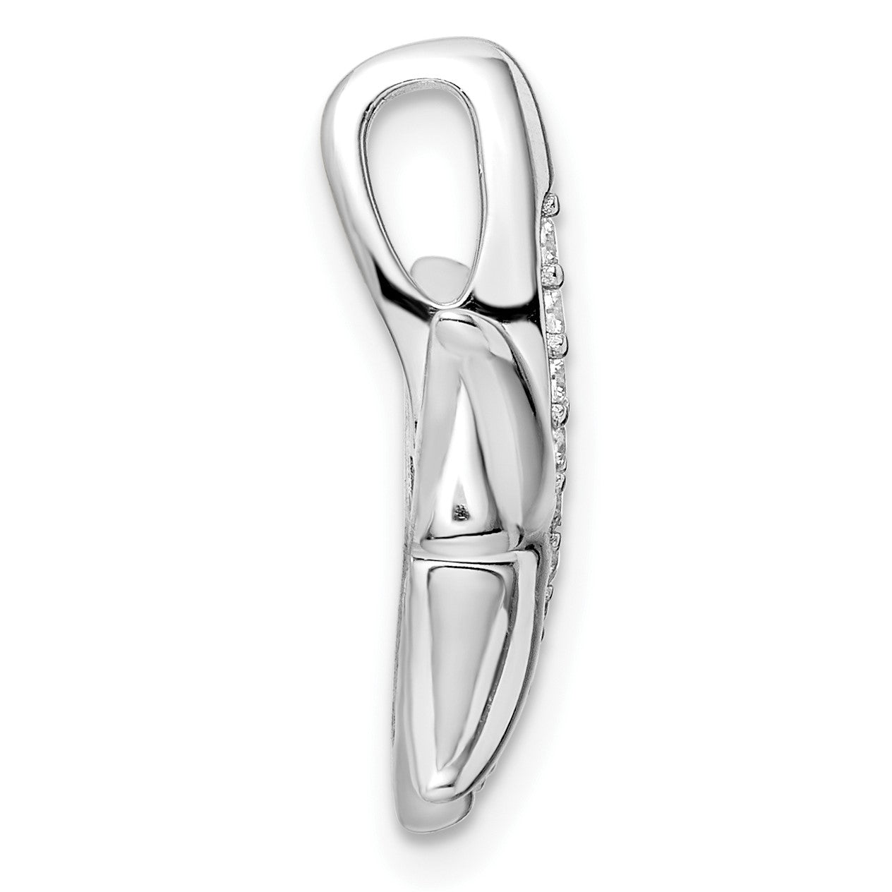 Sterling Silver Rhodium-plated CZ Starfish Slide