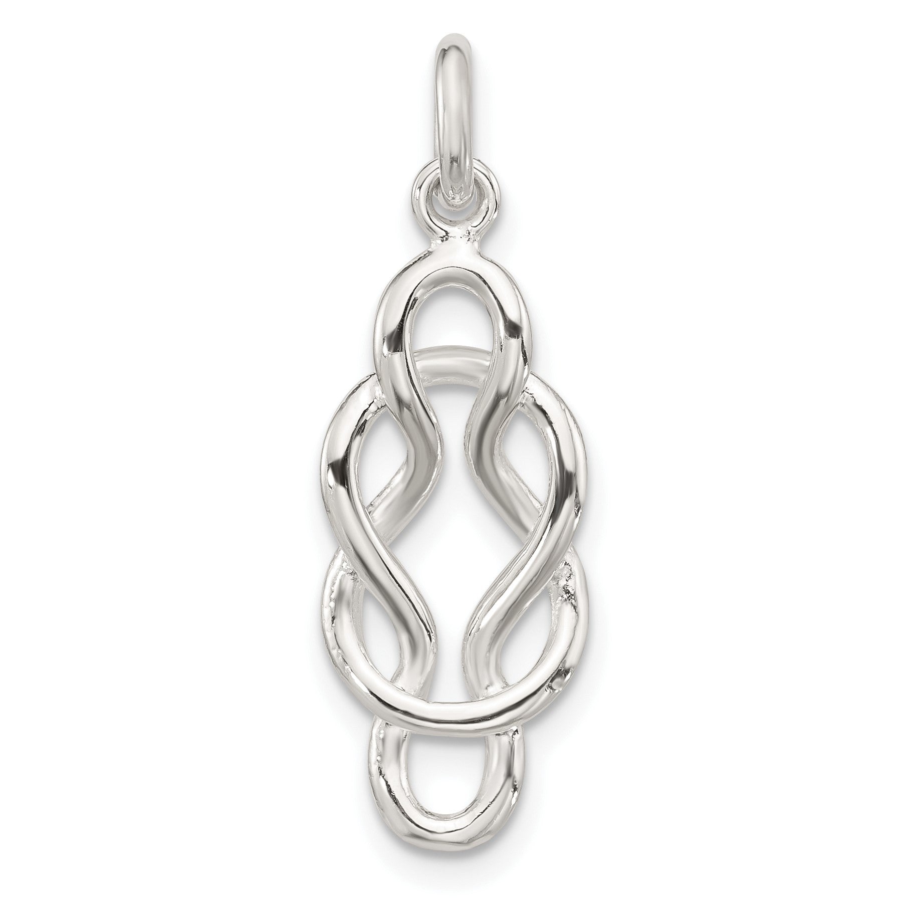 Sterling Silver Polished Double Fancy Knot Pendant