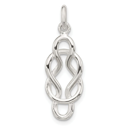 Sterling Silver Polished Double Fancy Knot Pendant