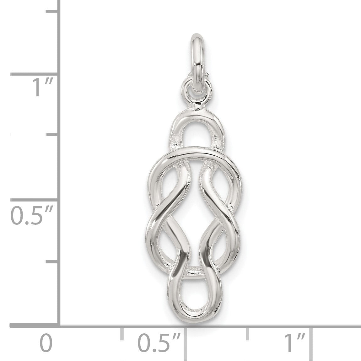Sterling Silver Polished Double Fancy Knot Pendant