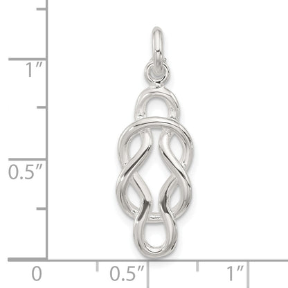 Sterling Silver Polished Double Fancy Knot Pendant