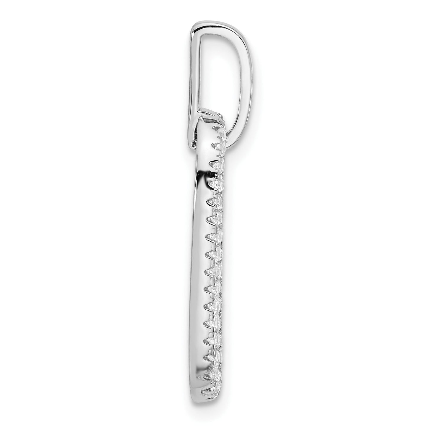 Sterling Silver Rhodium-plated with Micro Pave CZ Pendant