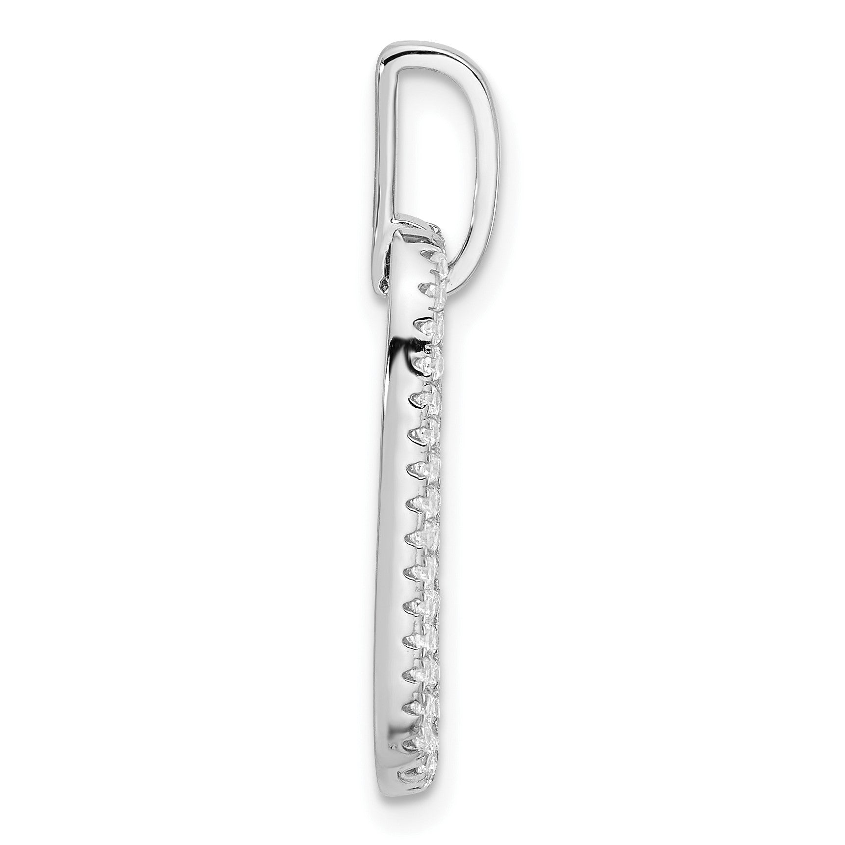 Sterling Silver Rhodium-plated with Micro Pave CZ Pendant