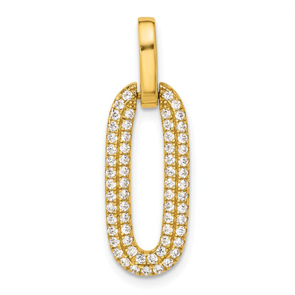 Sterling Silver Gold-tone with Micro Pave CZ Pendant