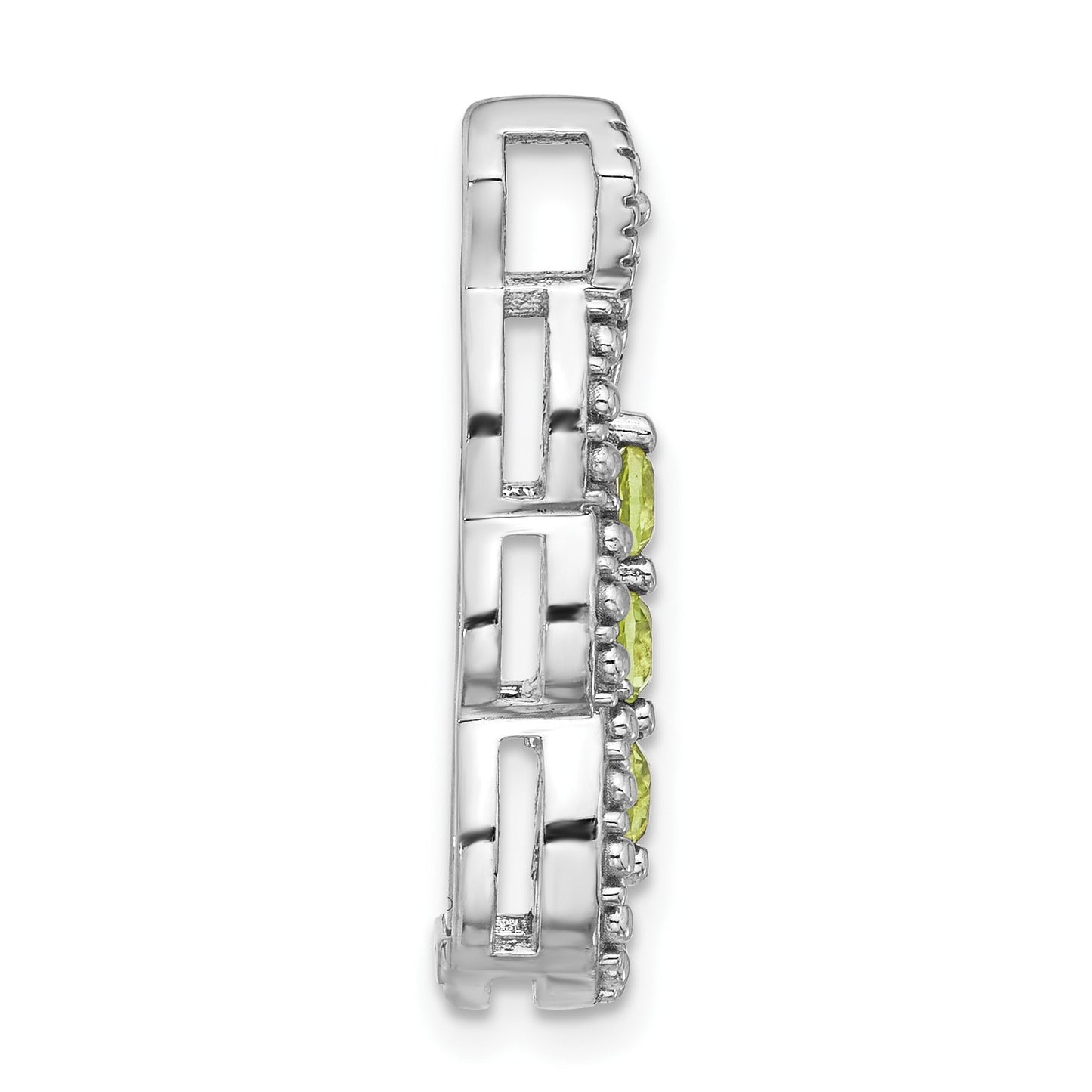 Sterling Silver Rhodium-plated Peridot Chain Slide