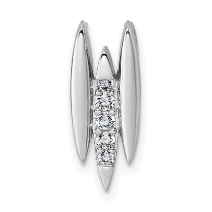 Sterling Silver Rhodium-plated CZ Chain Slide Pendant