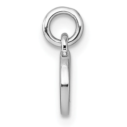 Sterling Silver Rhodium-plated Polished Whale Pendant